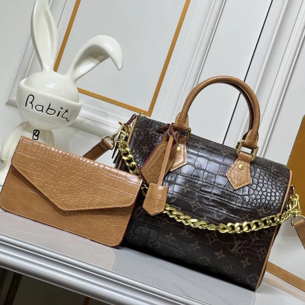 View 2 of Louis Vuitton Speedy Satchel Bag Monogram Brown 25Cm