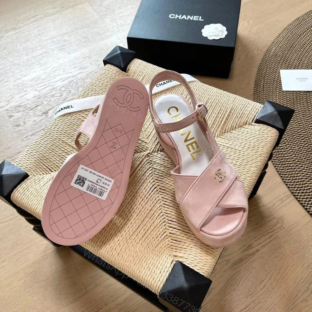 View 2 of CHANEL INTERLOCKING CC SANDALS PINK