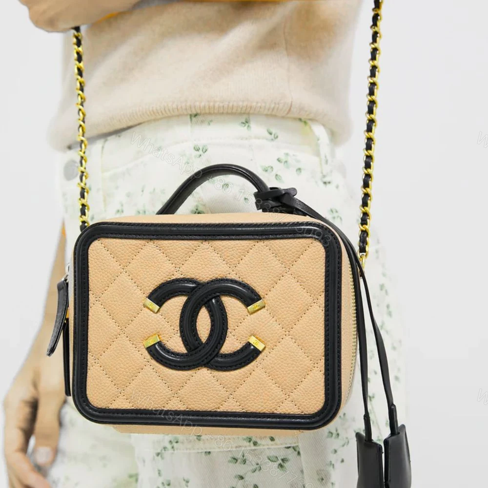 View 8 of Chanel CC Filigree Medium Vanity Case Beige 21Cm