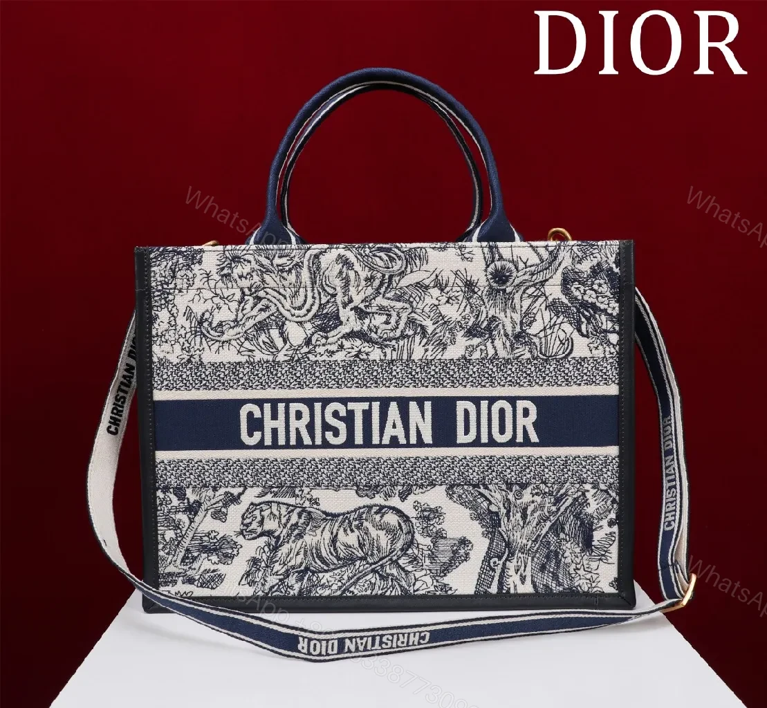 Bold Navy Ivory Tapestry Tote: Signature Logo Carryall — view 1