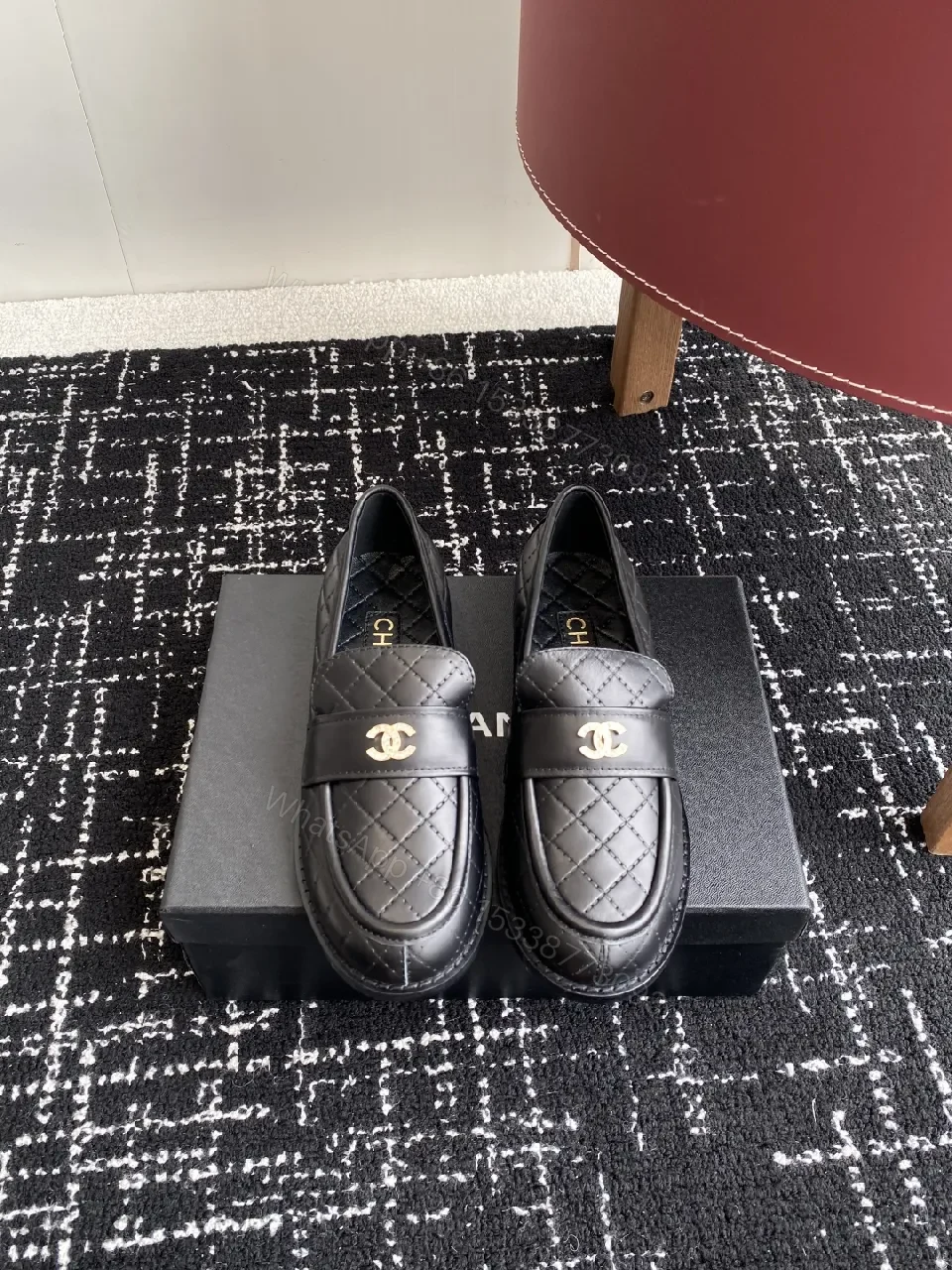 View 9 of Quilted Leather Loafers with Gold Crest – Modern Classic Comfort