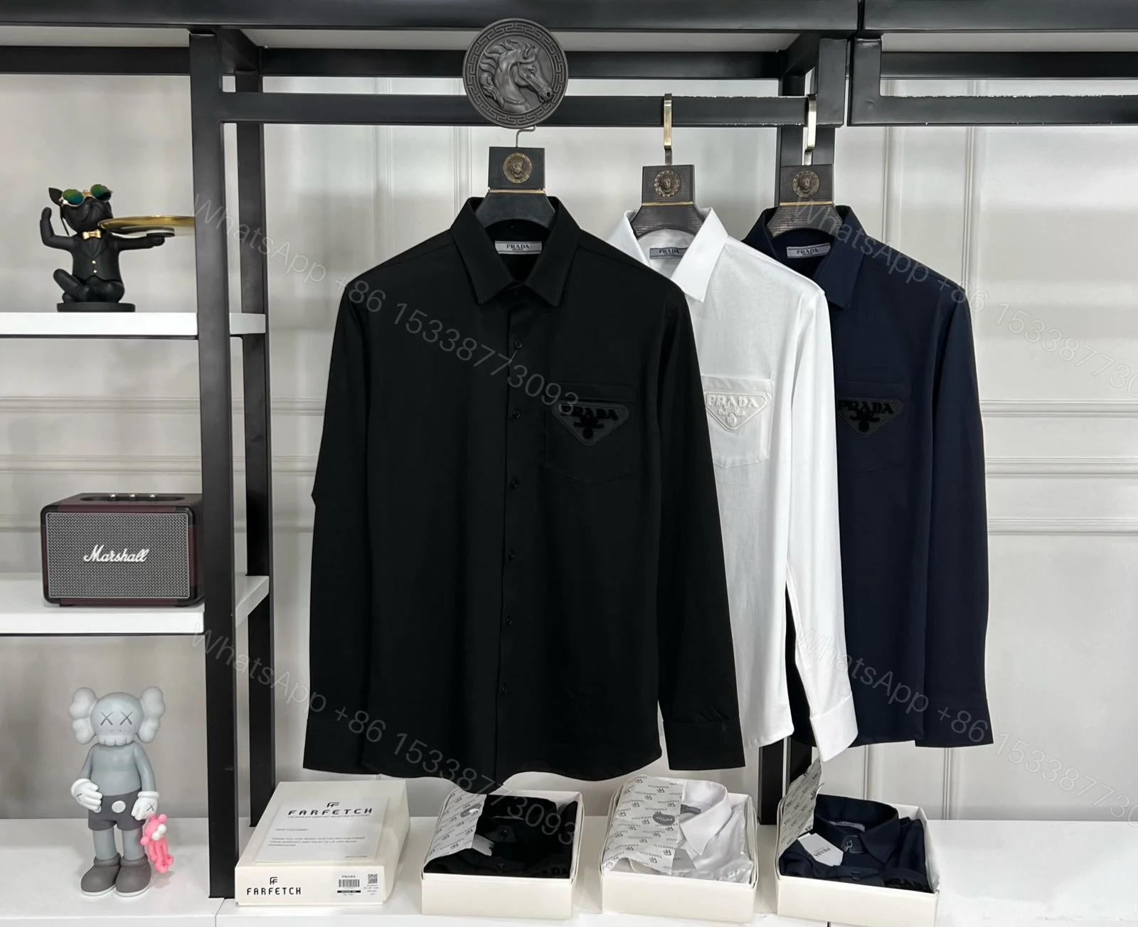 PRADA IMPORTED MERCERISED LYCRA FABRIC FULL SLEEVE SHIRTS — view 1