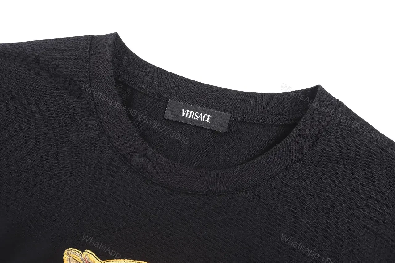 View 8 of Lux Medusa Tee: Gold Crest, Black Cotton-Blend, Luxe Casual