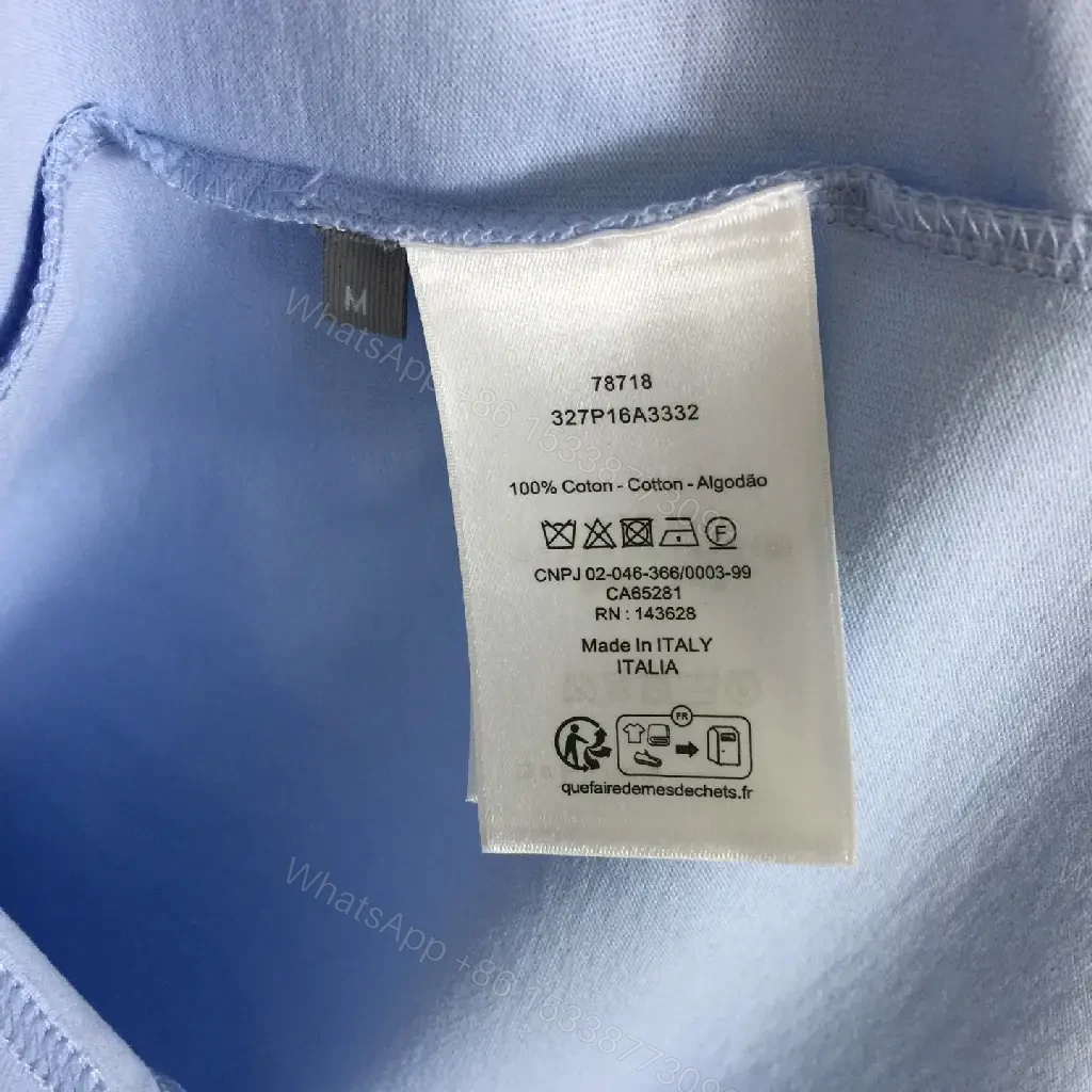 View 8 of Light Blue Oversized Tee with Sparkling DIOR Logo Embroidery, Short-Sleeve, Relaxed Fit