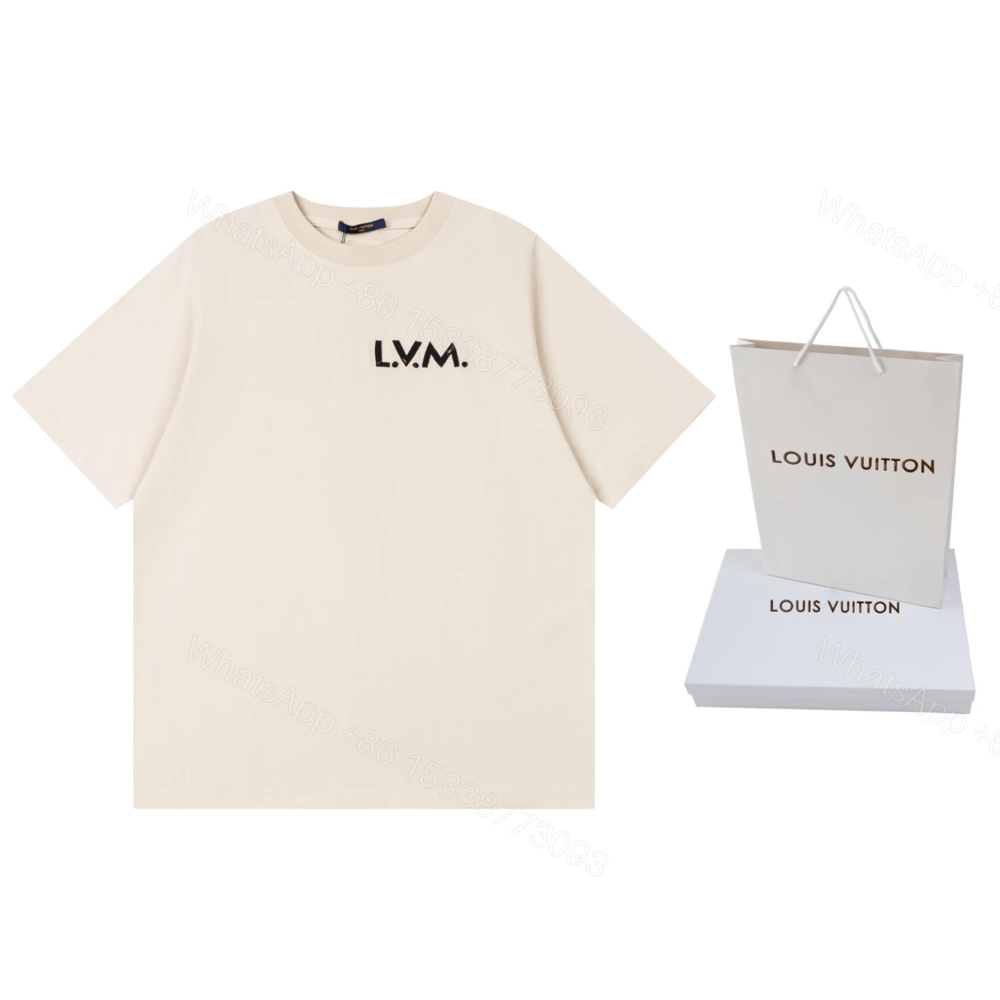 LV 原單男款L.V.M字母刺繡短袖T恤 極簡百搭款 — view 1
