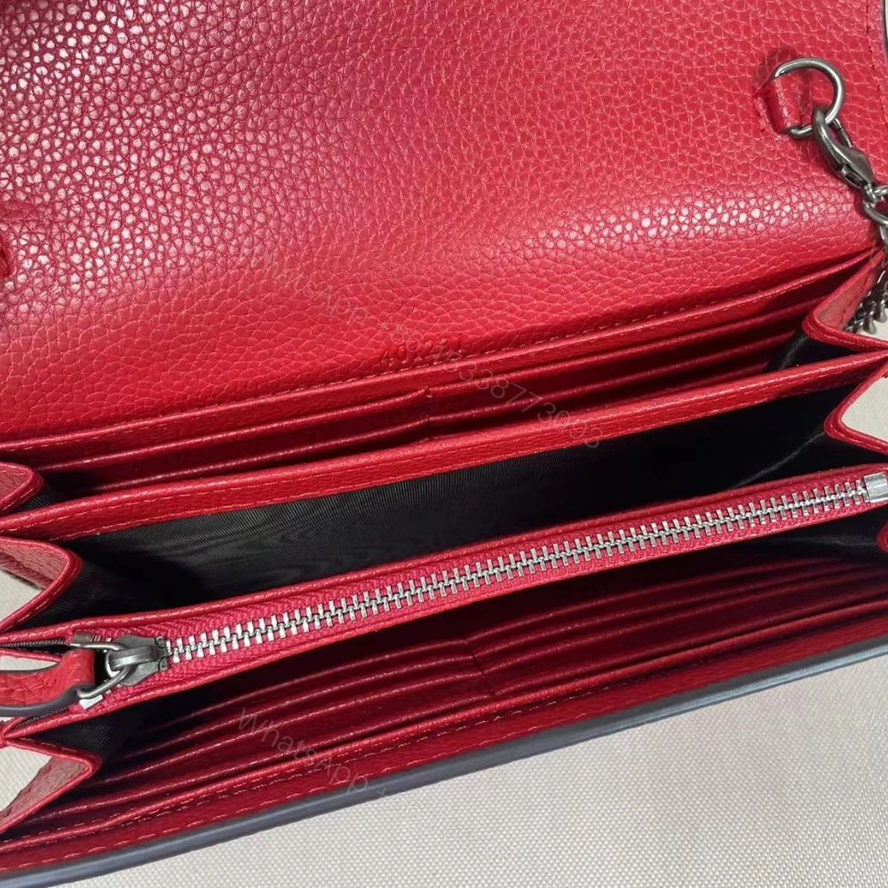 View 6 of Gucci Women Dionysus GG Supreme Chain Bag Red 20Cm 401231 CAOGX 8990