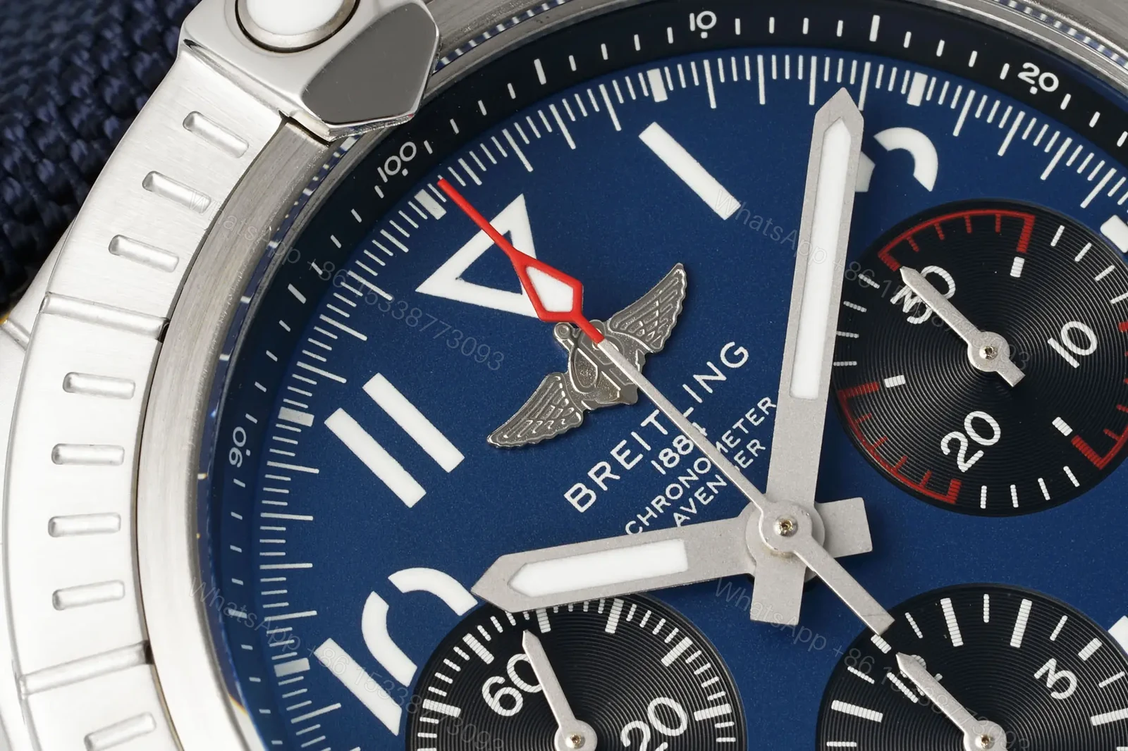 View 4 of Breitling Avenger B01 Chronograph 45 Stainless Steel Blue Dial Black Strap – Folding AB01821A1C1X2