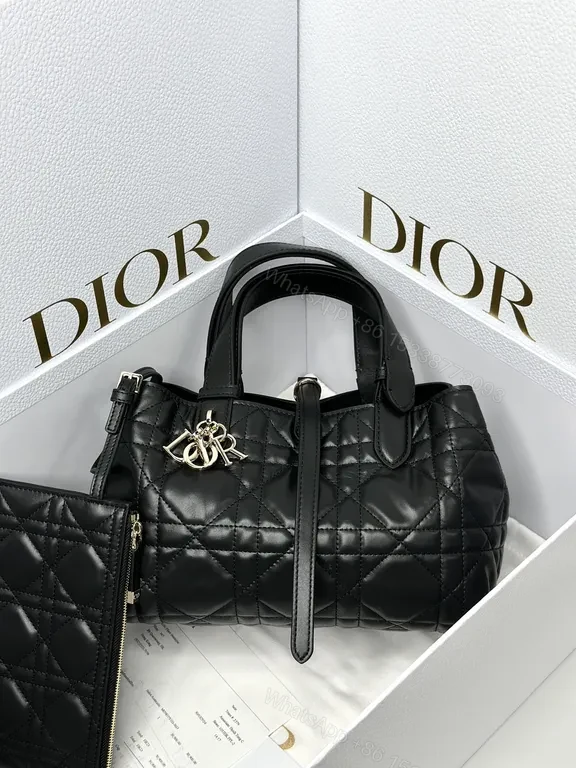 Chic Quilted Satchel in Black Leather with Gold Hardware — view 1