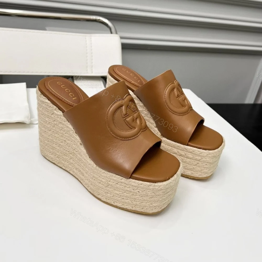 View 2 of GUCCI WOMEN’S INTERLOCKING G SANDAL BROWN 817212 AP0B0 2712
