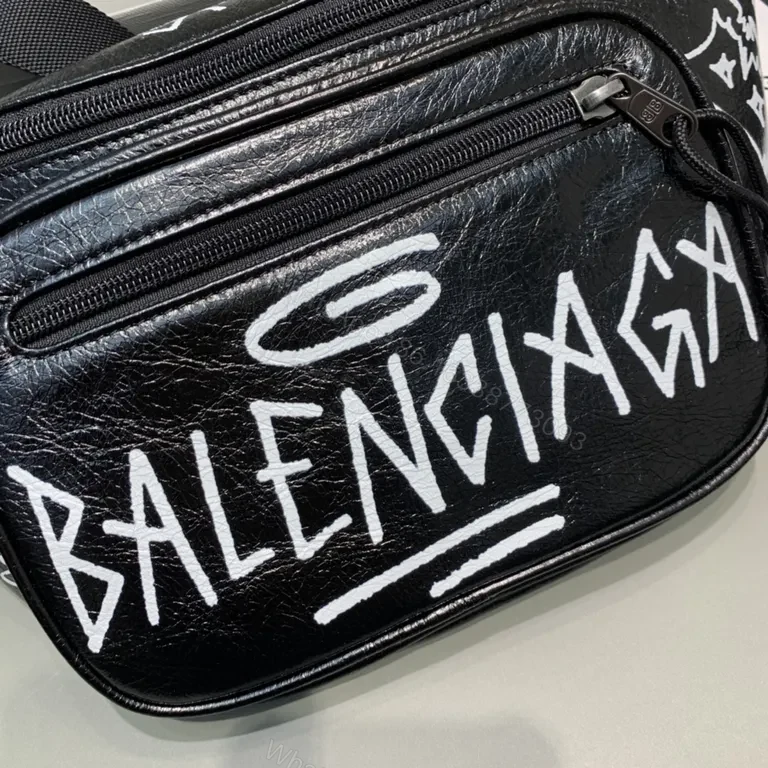 View 9 of Graffiti-Print Leather Belt Bag â€” Bold, Hands-Free Access