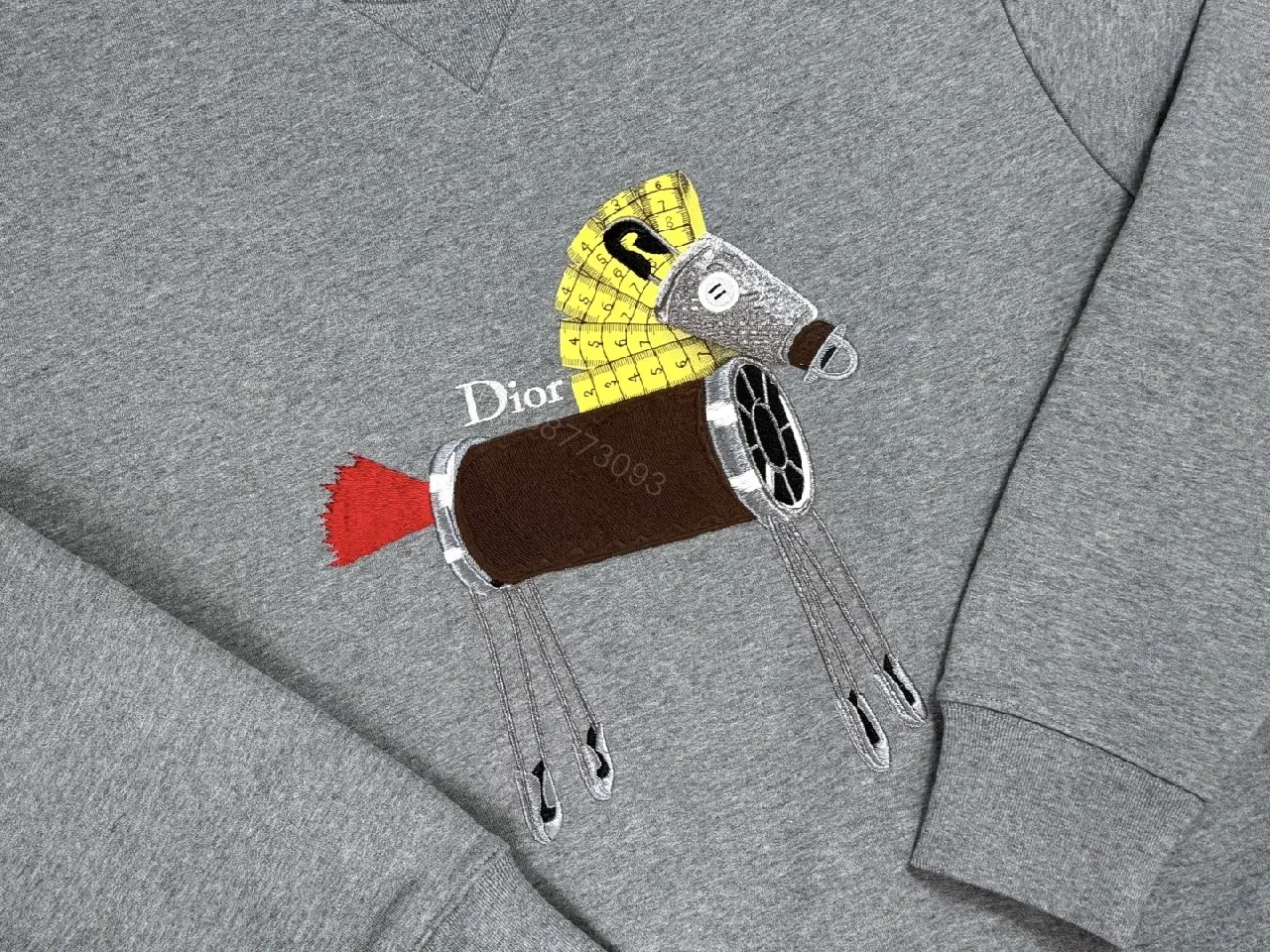 View 8 of Grey Embroidered Sweatshirt, Modern Utility, Luxe Edge, Sweatshirt