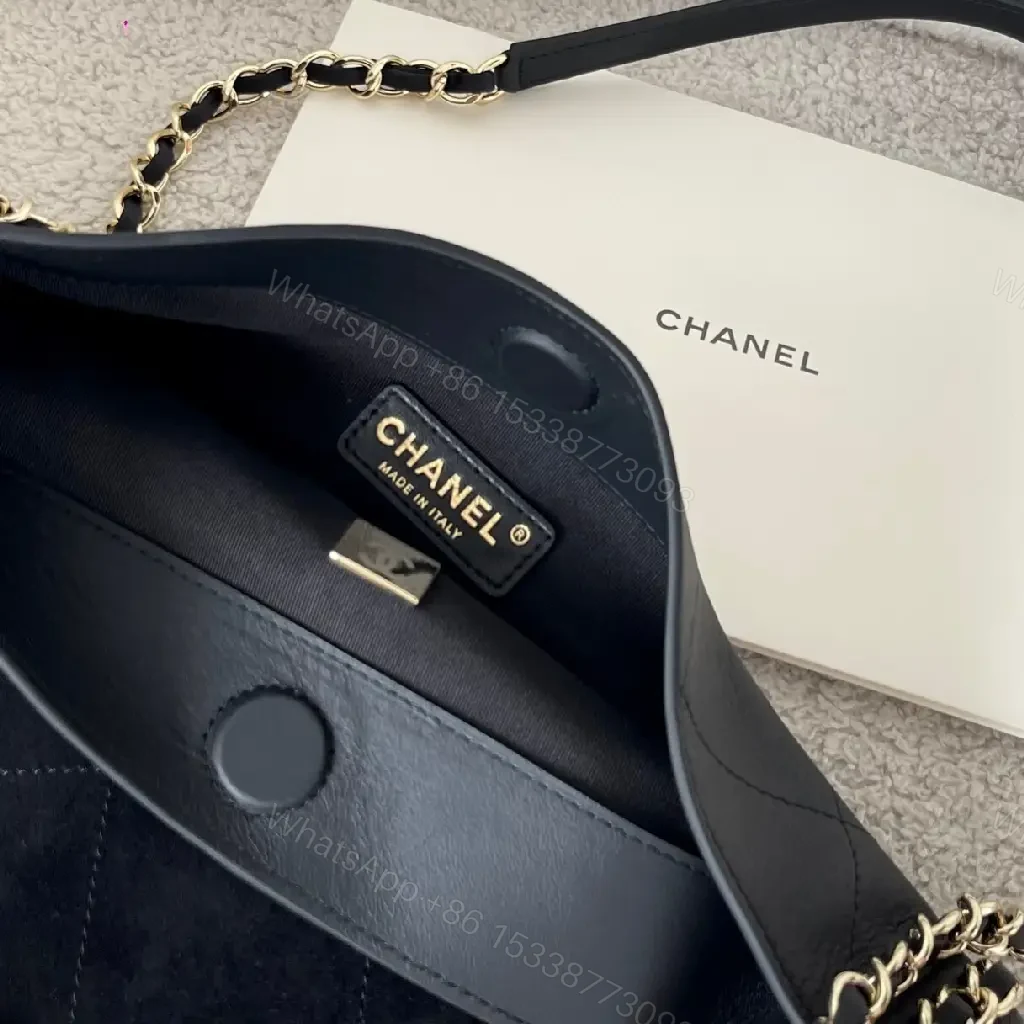 View 2 of Quilted Suede Fringe Tote: Luxe Chanel-Inspired