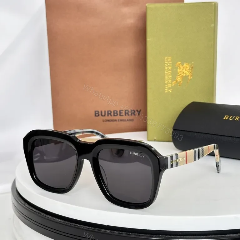 View 8 of Bold White Frame Sunglasses - Burberry Gradient Lenses, Modern Luxury