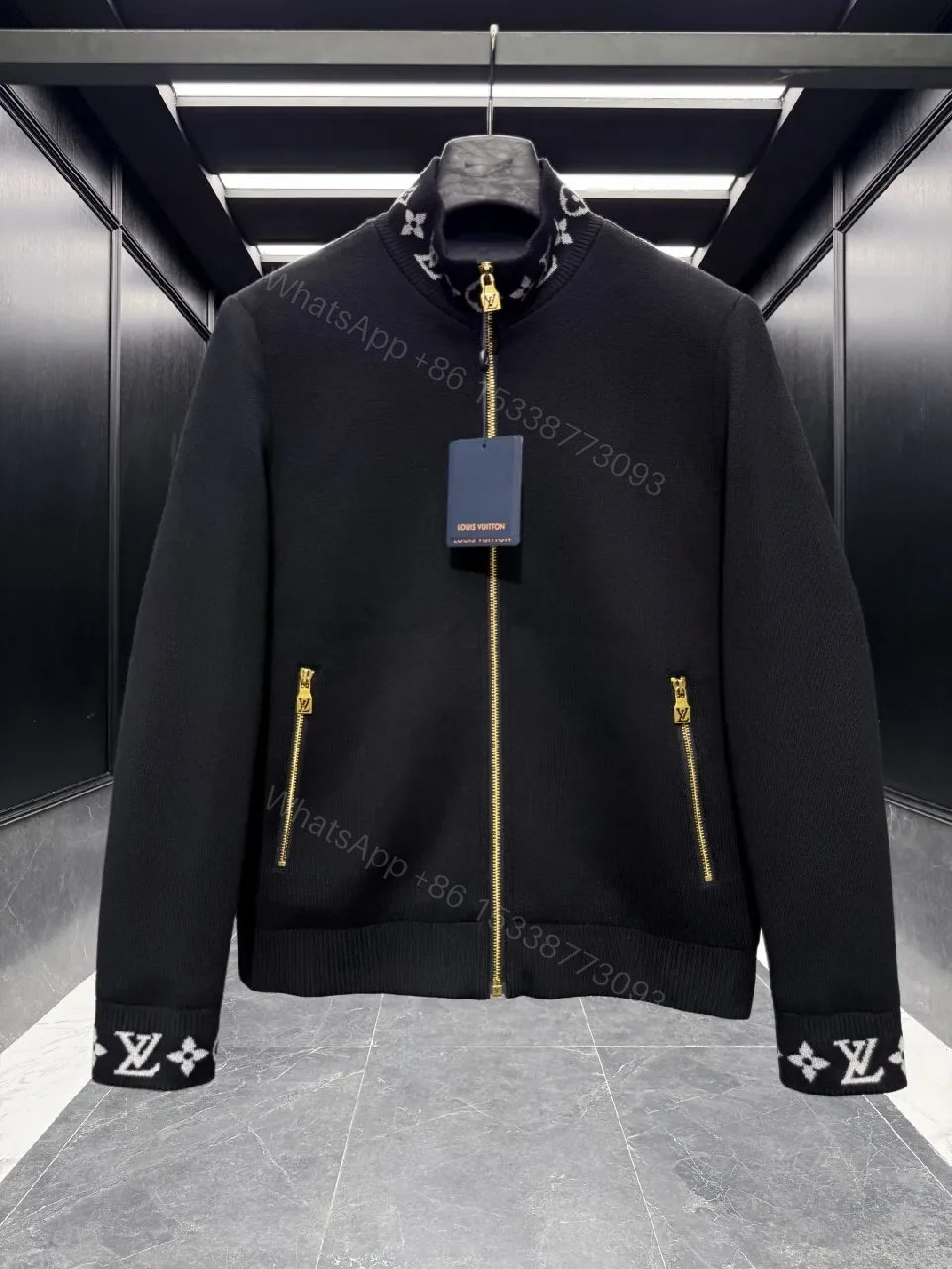 View 7 of Black Cotton-Nylon Coach Jacket | Modern Luxe, Signature Details
