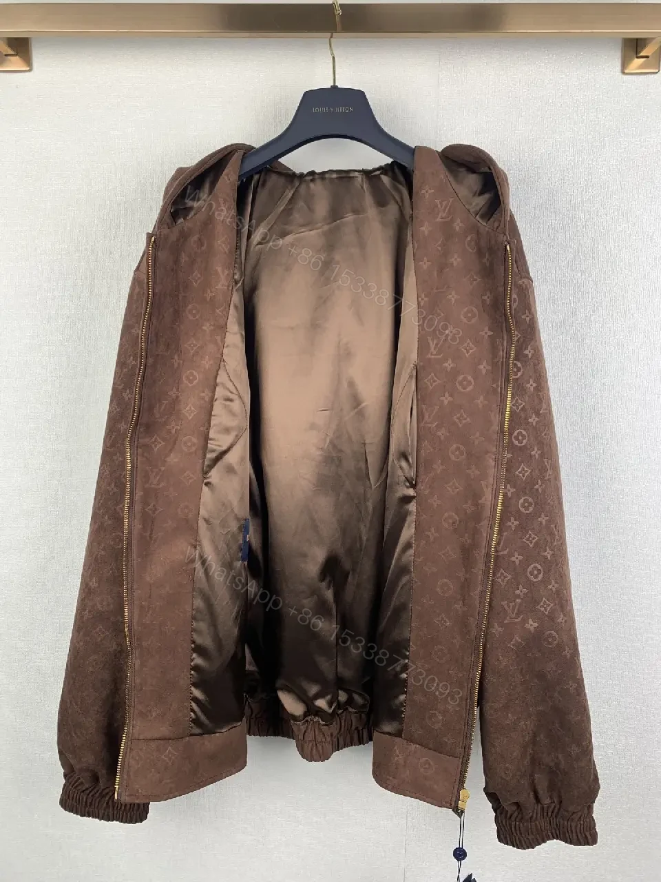 View 12 of Brown Monogram Windbreaker: Cozy Modern Luxury Jacket