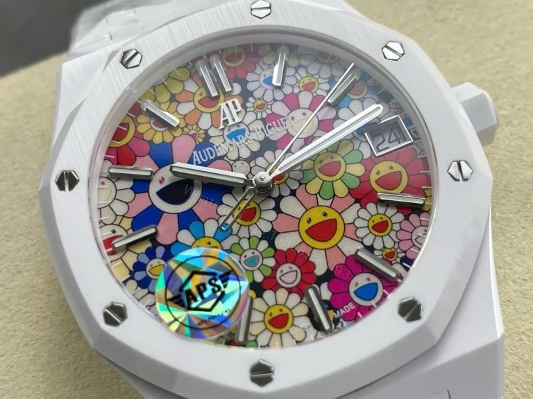 View 10 of Replica AP Royal Oak White Ceramic Celebration Dial 41mm