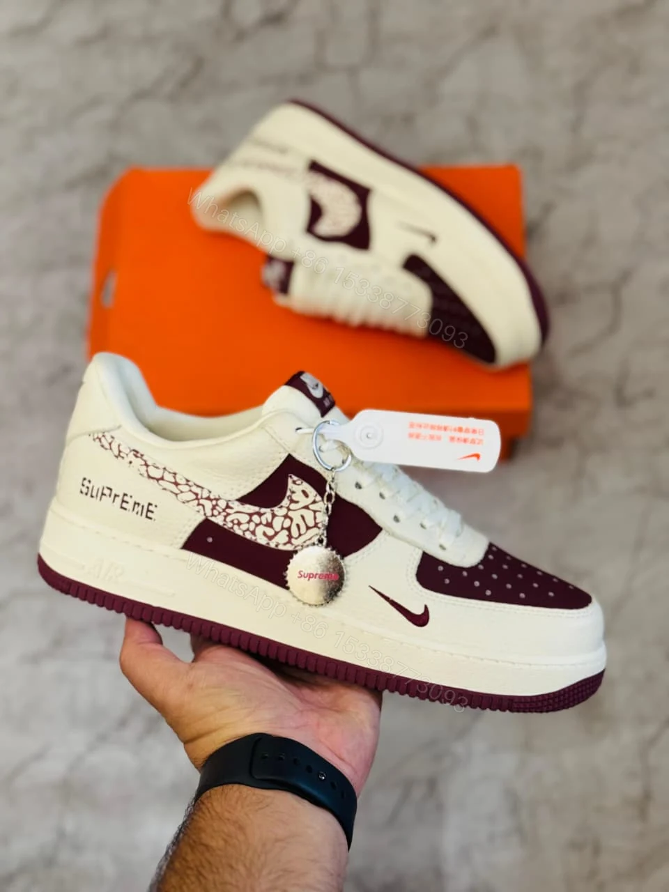 View 3 of FIRST COPY Nike Airforce 1 Supreme Shoes For Men