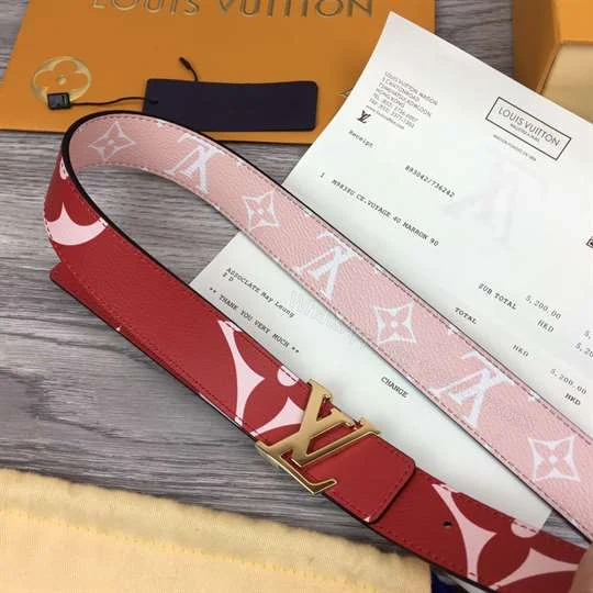 View 4 of LOUIS VUITTON WOMEN’S ICONIC 30MM REVERSIBLE BELT RED – B145