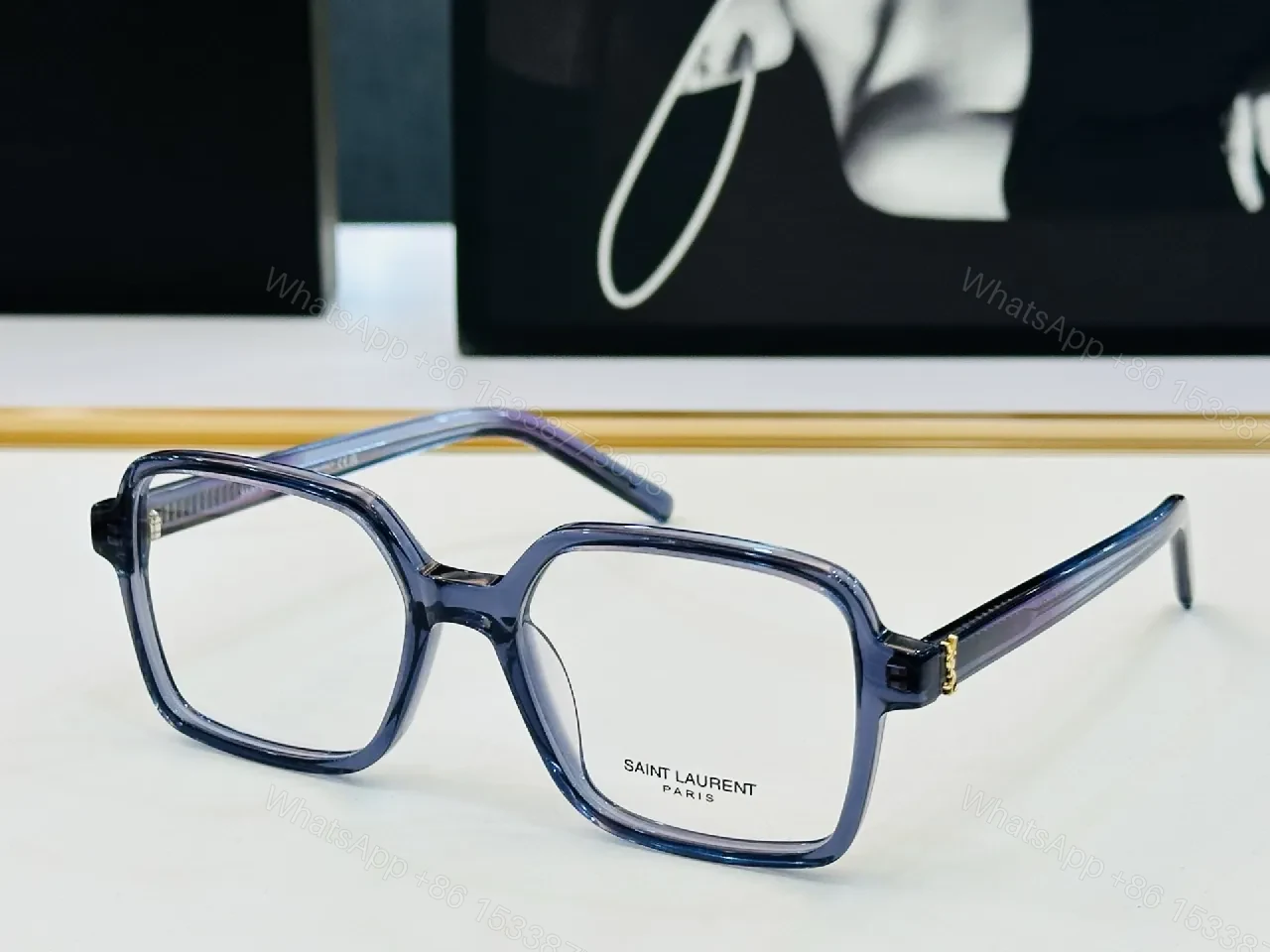 View 3 of Oversized Black Acetate Frame + Gold-Hardware Eyewear Luxury