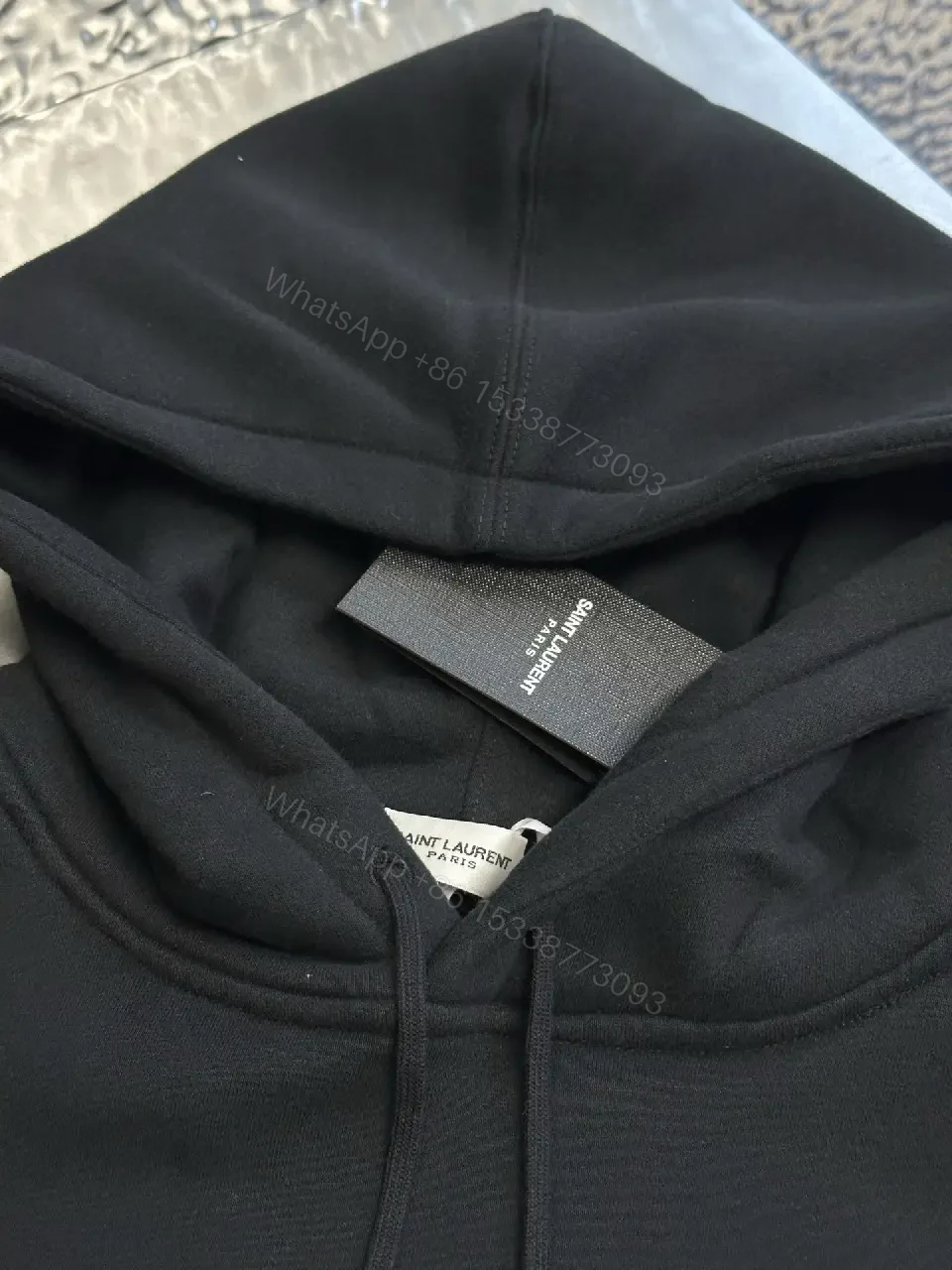 View 2 of Black Premium Hoodie: Luxe Logo, Cozy Fleece, Classic Pullover