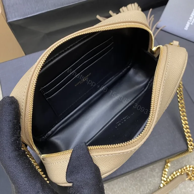 View 4 of Beige Quilted Crossbody â€“ YSL Monogram Luxury Bag