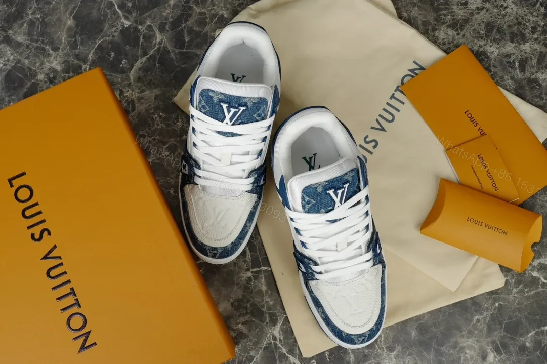 View 5 of Denim-Trim Luxury Runner: Casual Sophistication Sneaker