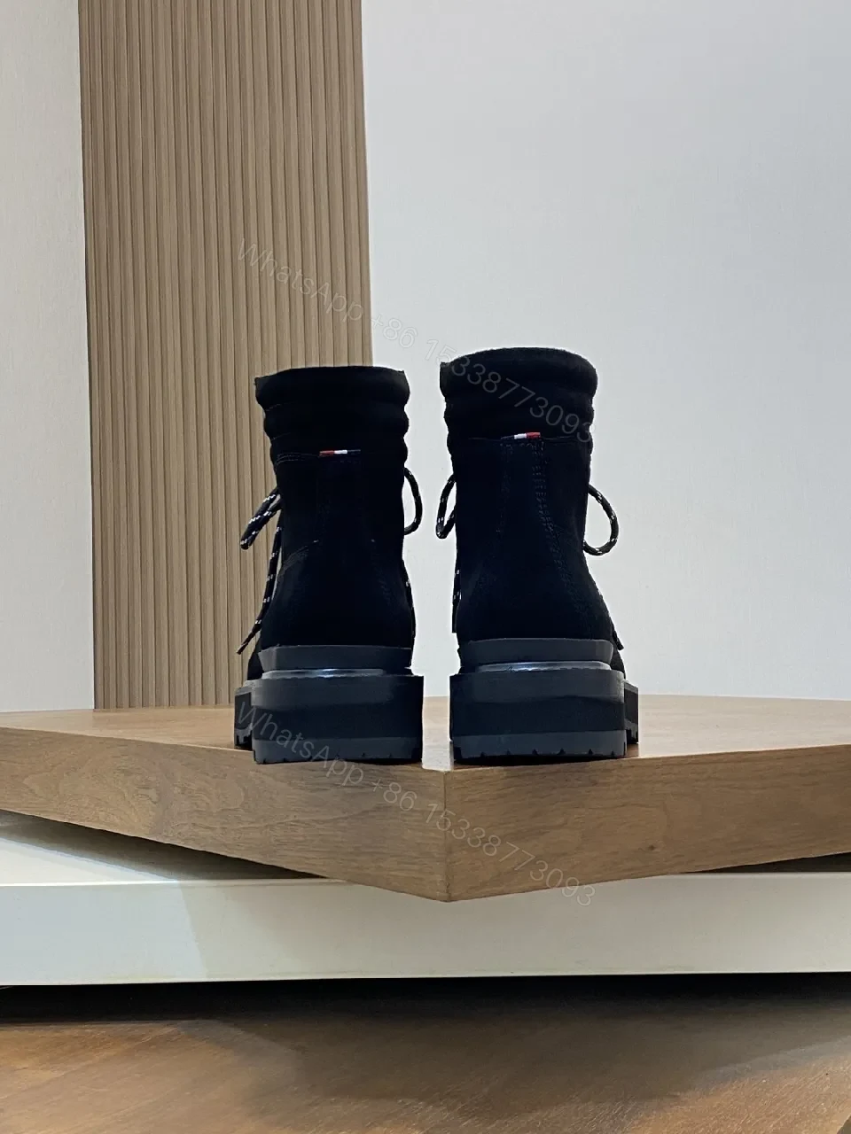 View 5 of Black Suede Leather Lug-Soled Boots, Urban Luxury Style