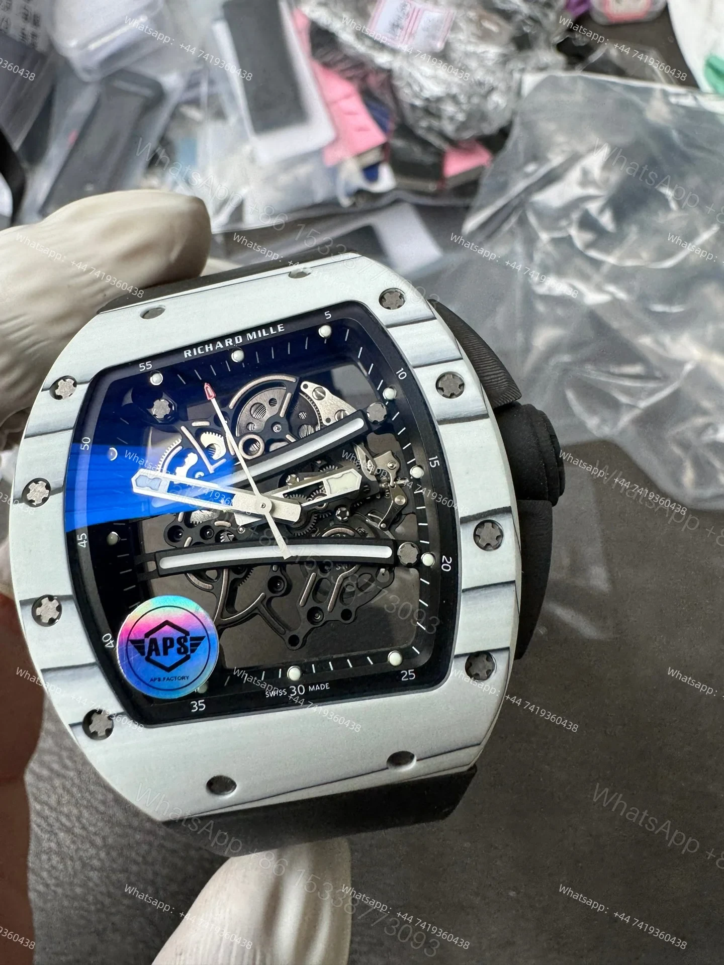 View 7 of Super Clone Richard Mille RM 67-02 Carbon TPT Skeleton Tourbillon 1:1 Replica Watch
