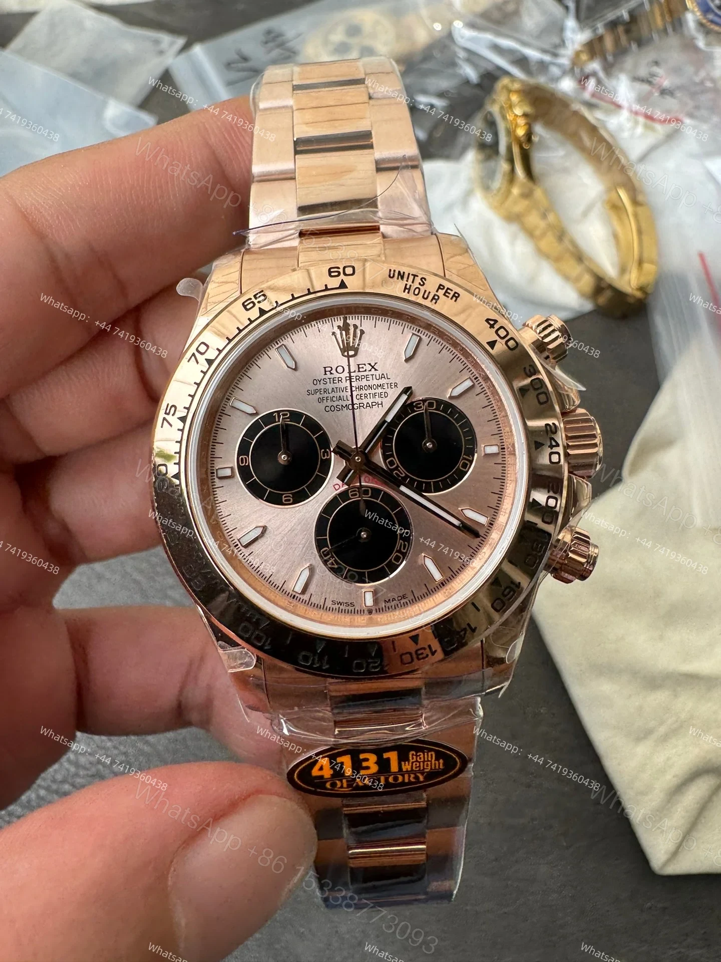 View 7 of Rolex Super Clone Daytona M126505-0003 Rose Gold Dial 4131 Movement