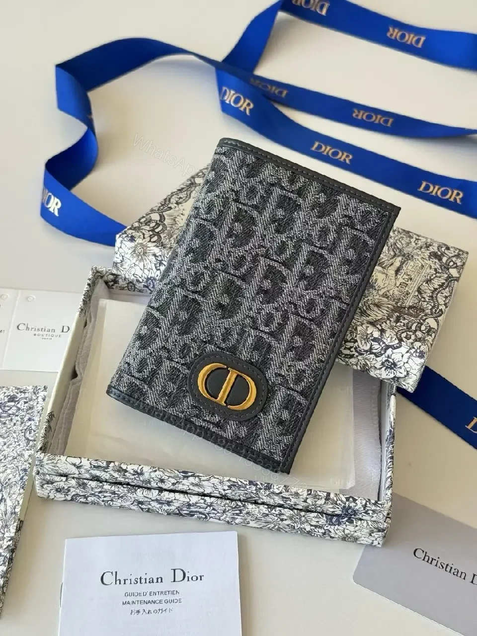 View 6 of Monochrome Textured Wallet with Gold Hardware - Luxe Style