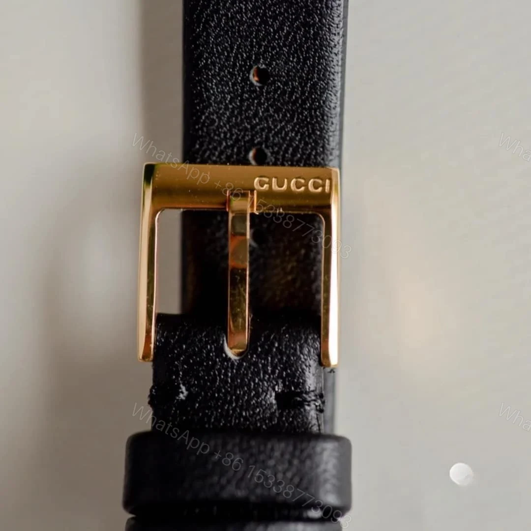 View 6 of Gucci Diamantissima Steel Watch With Black Leather Strap 27Mm Ya141505