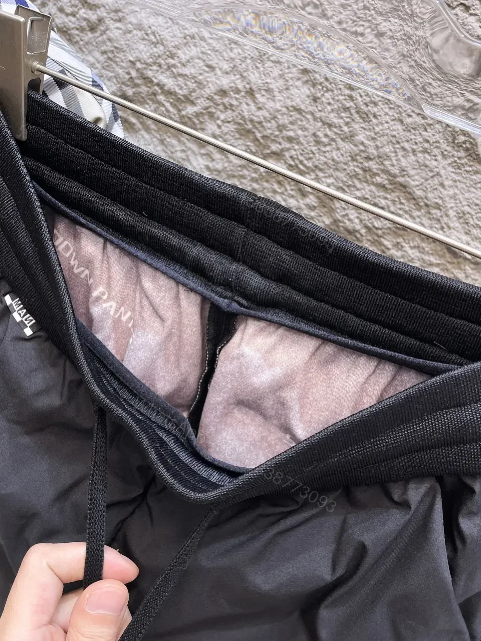 View 8 of Black Nylon Jogger with Subtle Designer Patch, Luxe Streetwear Style
