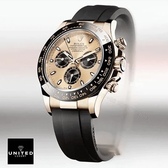 View 4 of Rolex Daytona Cosmograph 116518LN Gold Dial Replica