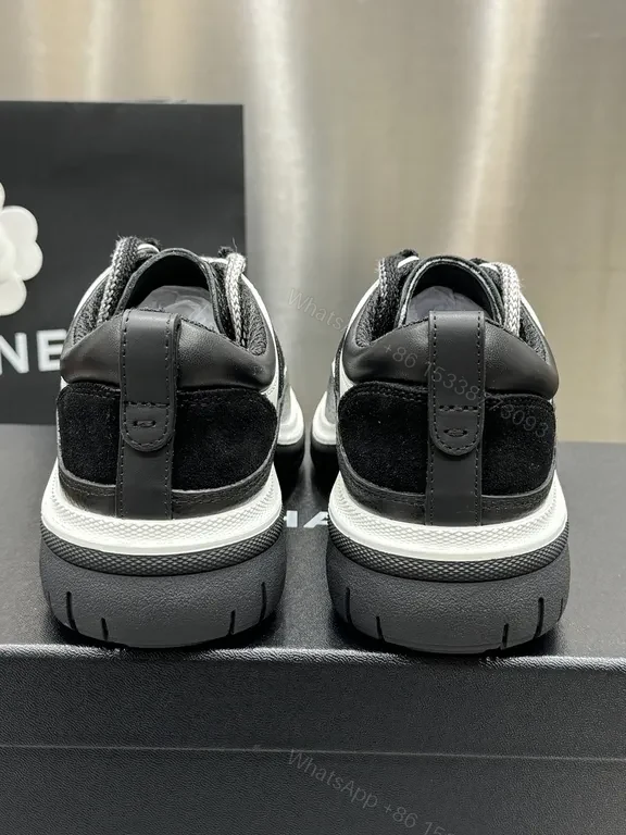 View 5 of Chic Black-White Quilted Leather High-Tops Sneakers
