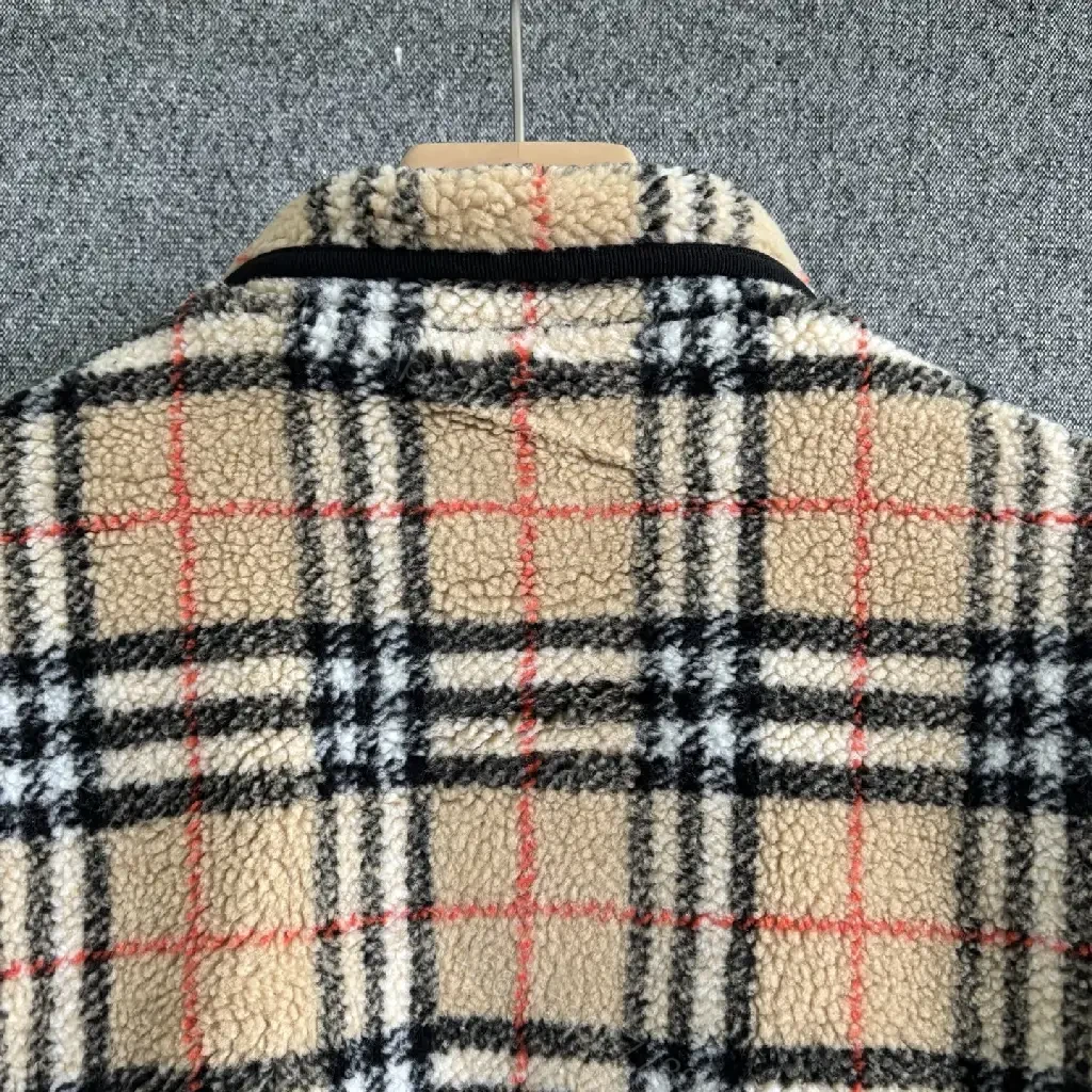 View 8 of Textured Plaid Fleece Jacket: Luxe Zips & Badge (60 chars)