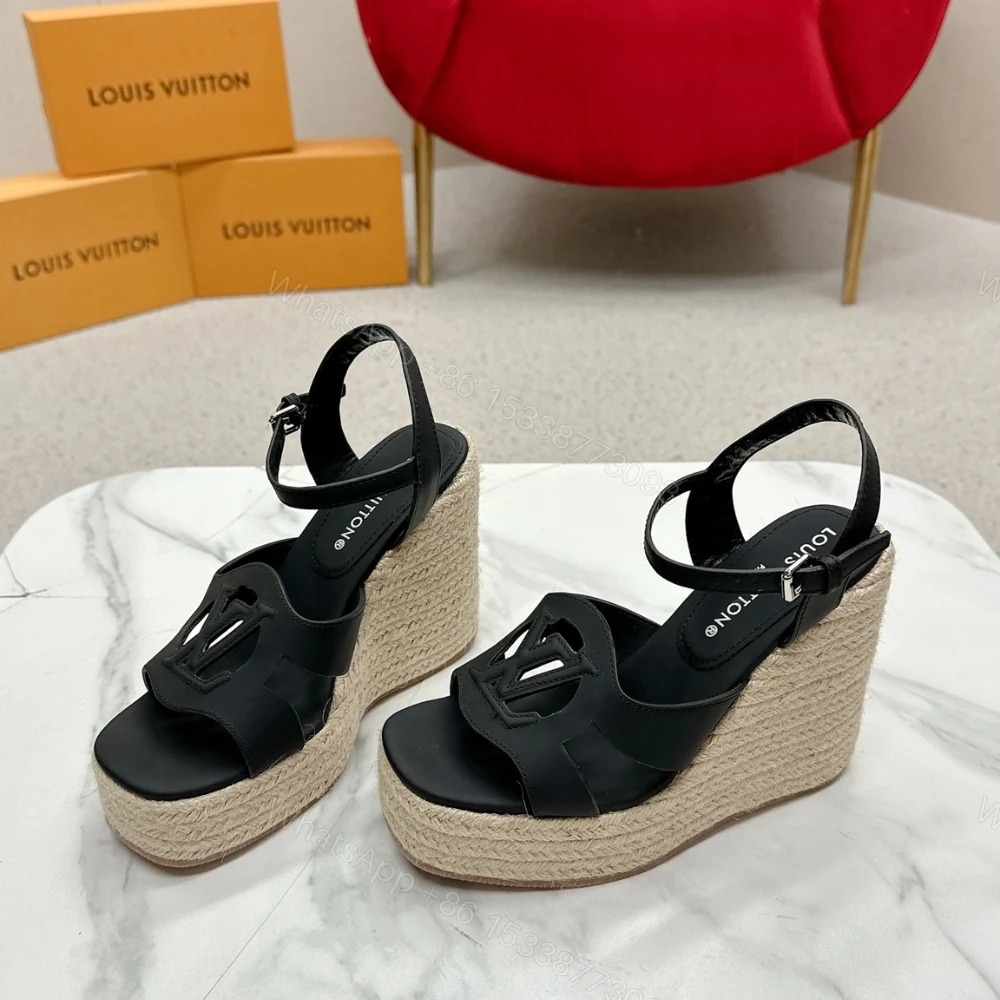 View 3 of LV WEDGE SANDAL NOIR 1ACI88