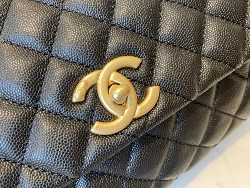View 9 of Black Quilted Leather Bag with Gold Hardware â€“ Classic Chic Style, Top-Handle/Chain Straps, Compact Dressy Essential