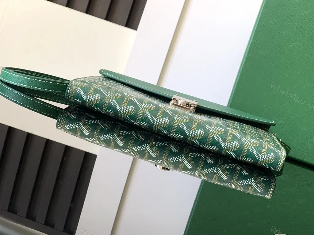 View 2 of Emerald Goyard-Inspired Crossbody: Textured Luxe Bag