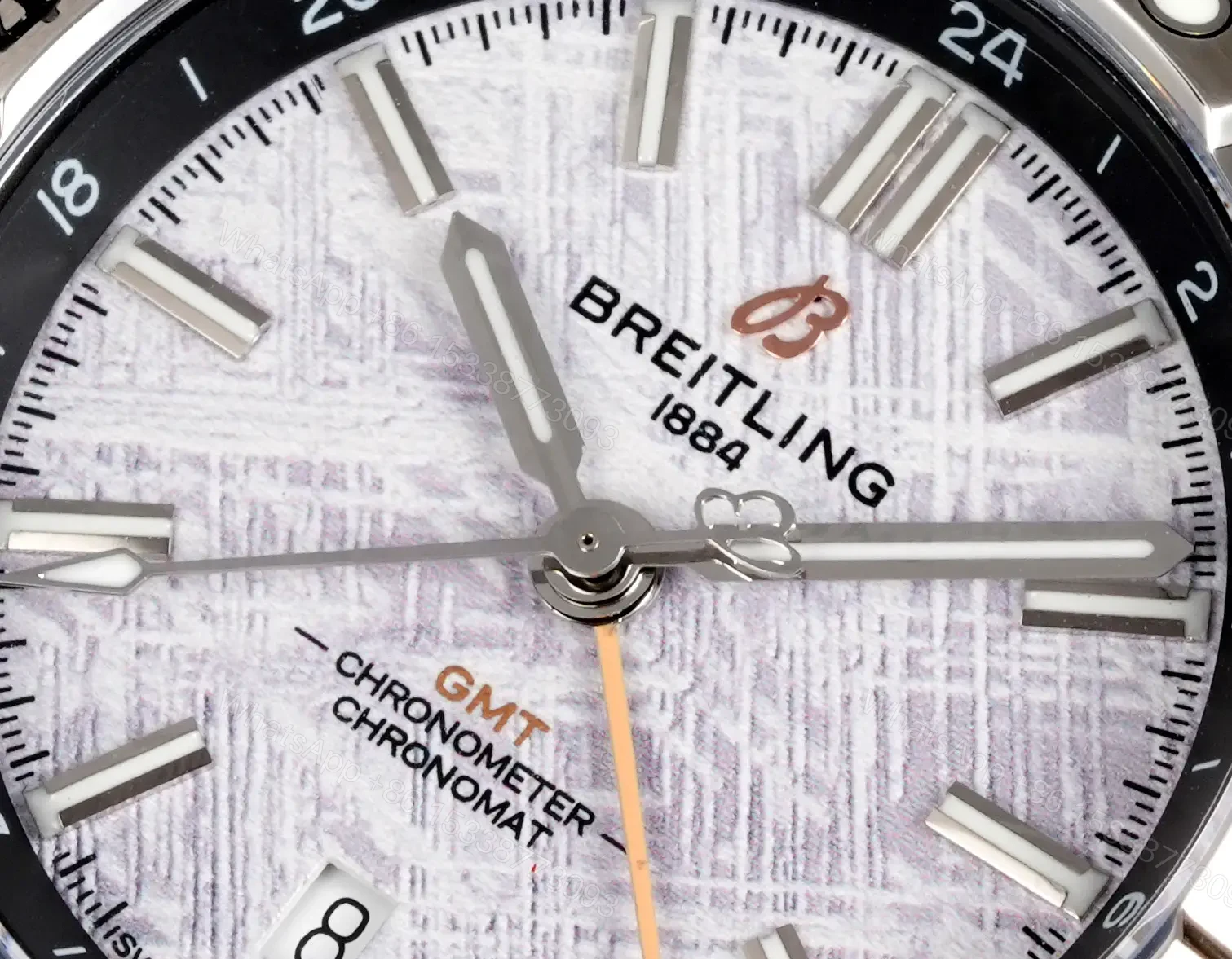 View 5 of Breitling Chronomat 40 GMT Stainless Steel Silver Dial Erling Haaland Black Rubber P323982A1F1S1