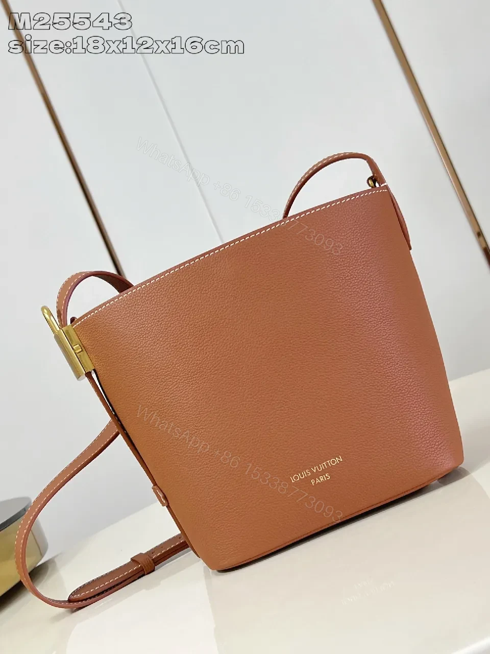 Caramel Leather Bucket Bag - Structured, Minimal Hardware, Everyday Luxury — view 1