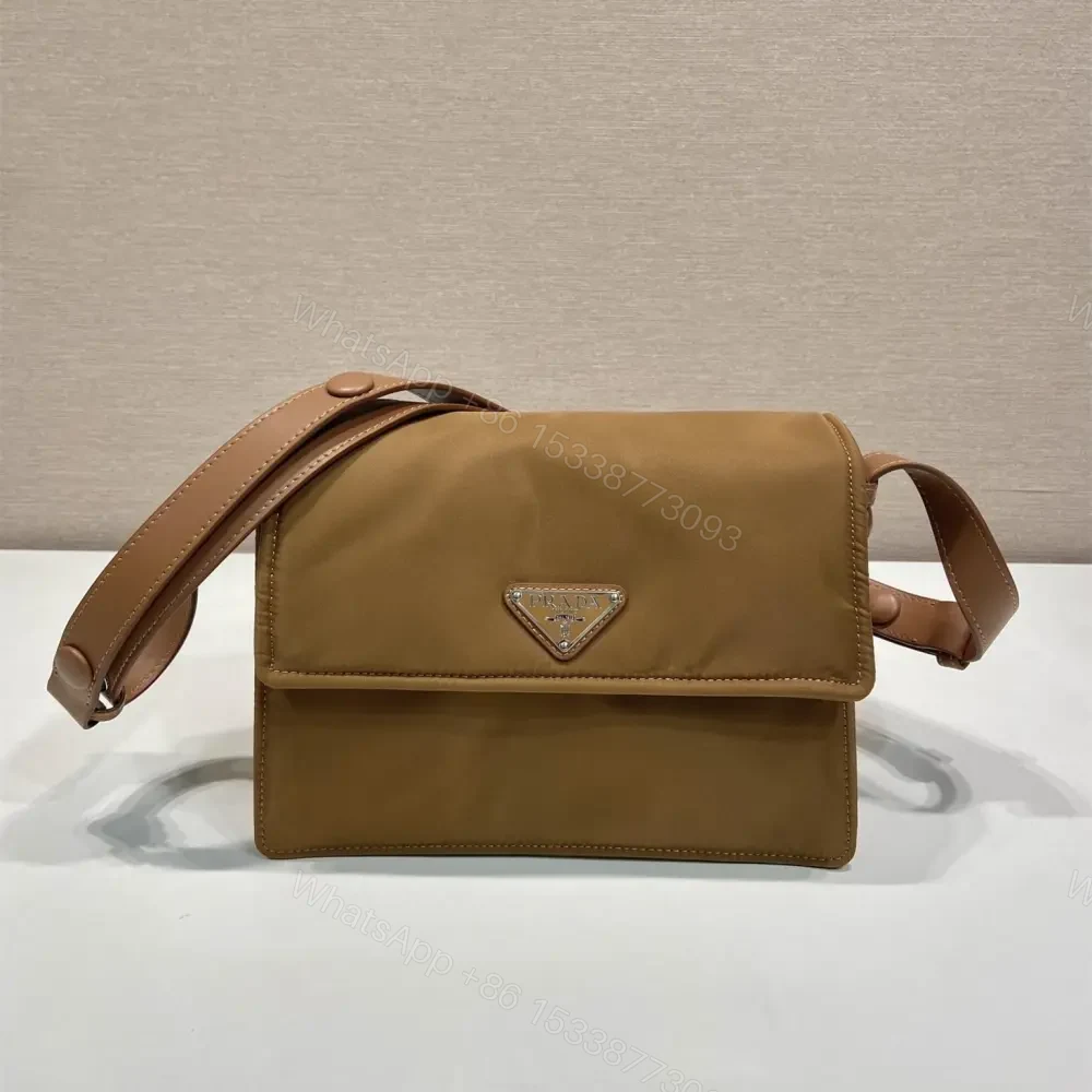 高仿Prada*RE-Nylon系列1BD313尼龍郵差包棕色小號免檢版 — view 1