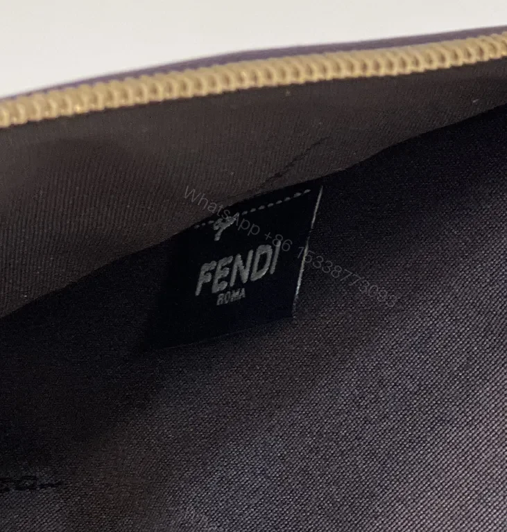 View 2 of Taupe Fendi Roma Snakeskin Clutch â€“ Sleek, Structured luxury