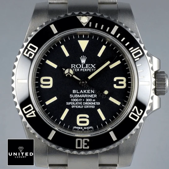 View 9 of Rolex Submariner 6190 Blaken Black Dial Replica