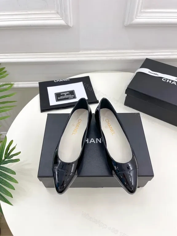 View 2 of Chanel-Style Patent Pointed-Toe Flats â€“ All-Day Comfort