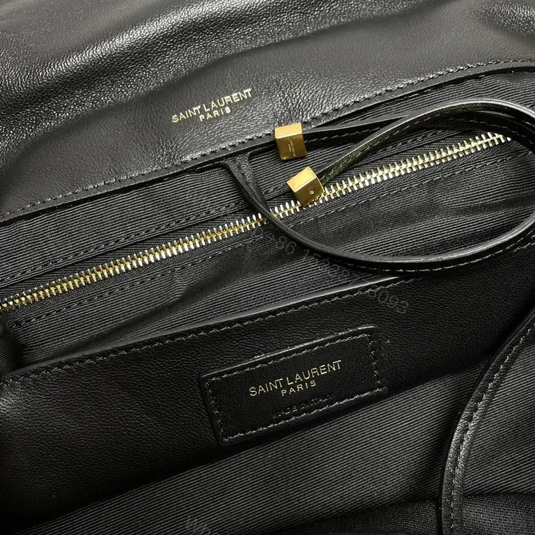 View 2 of Chic Black Quilted Leather Shoulder Bag with Chain Strap