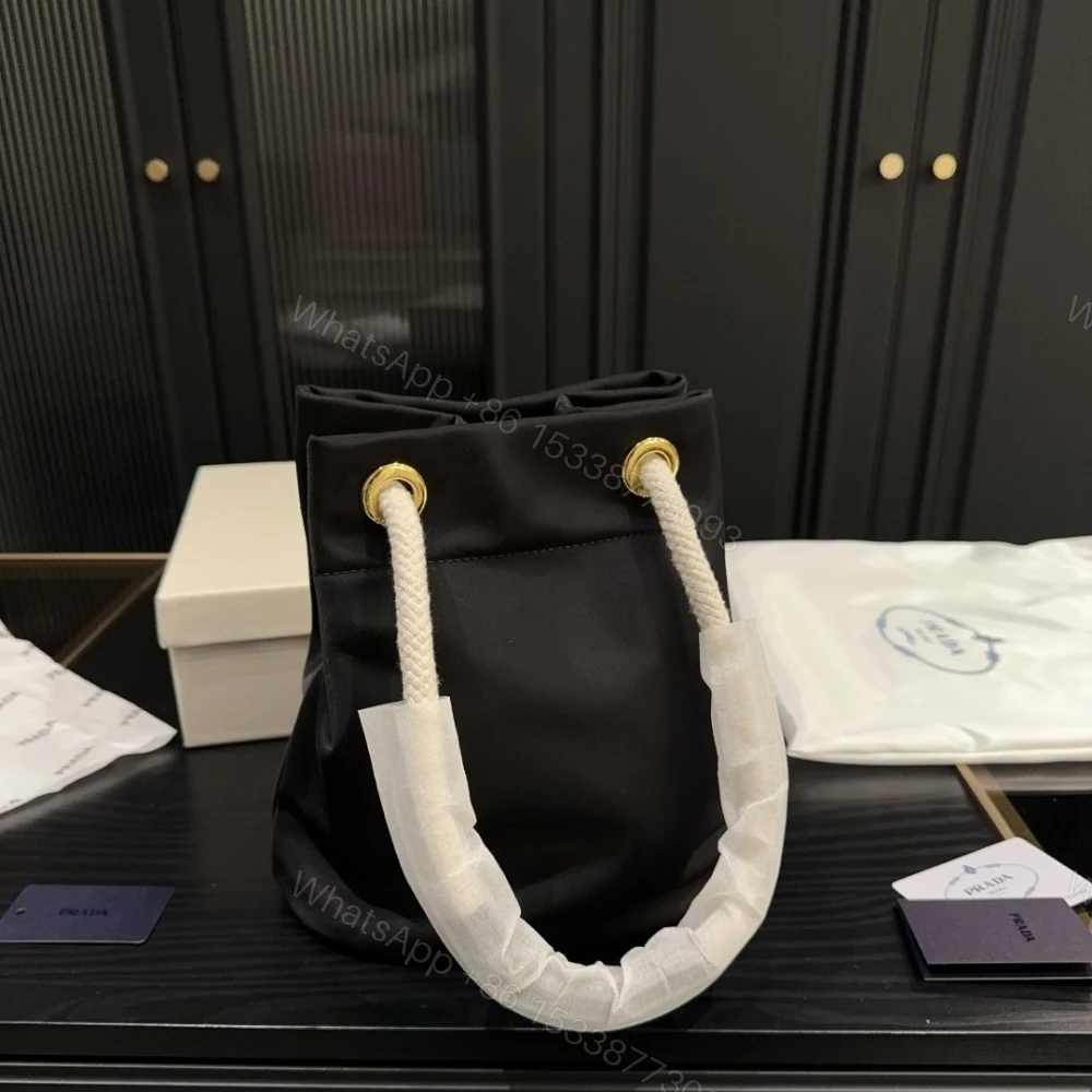 View 4 of PRADA MARINER RE NYLON SMALL BUCKET BAG BLACK 22CM 1BE082 2HG8 F0002 V OOO