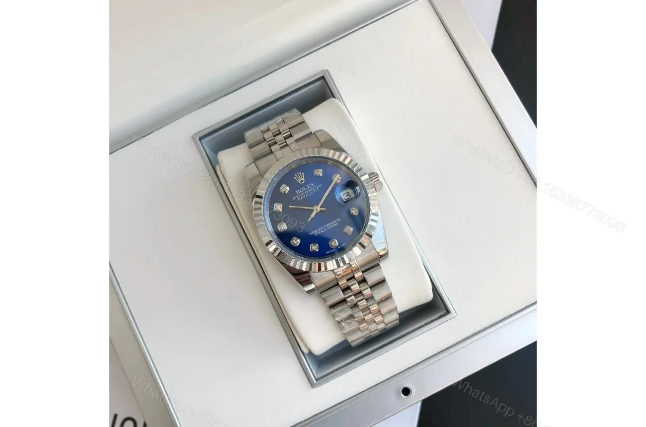 View 4 of Replica Rolex Datejust SS/SS Jub Blue/Dial 36/28 mm