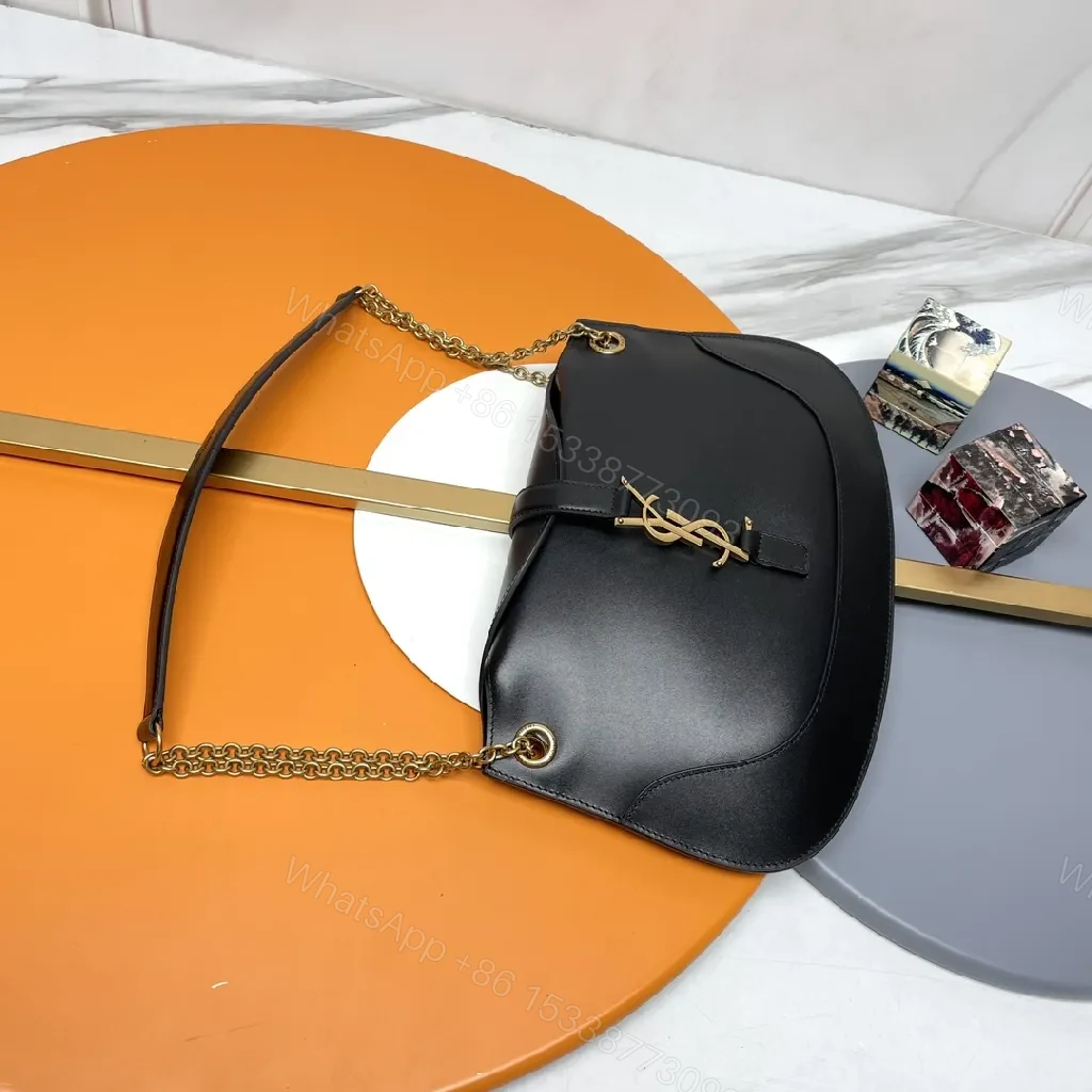 View 8 of Black Leather Crossbody: Ultra-Sleek, Gold Accent, Structured Utility Bag