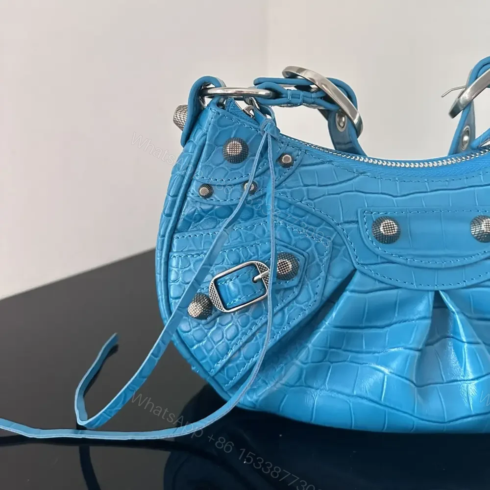View 3 of 高仿Balenciaga*LeCagole系列餃子包藍色XS