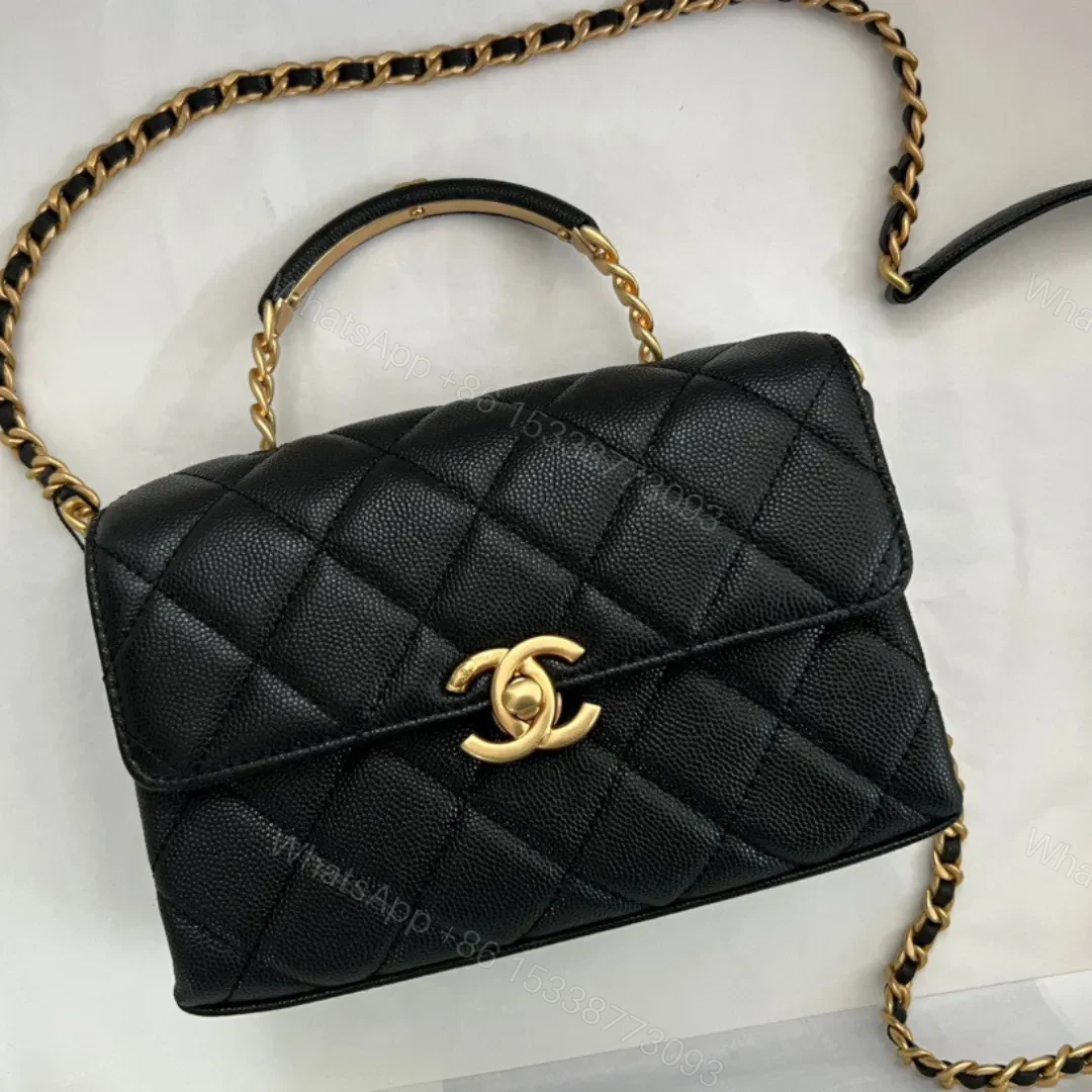 Chanel Handle Woman’s Handbags Demi Lock Gold With Leather 19cm — view 1